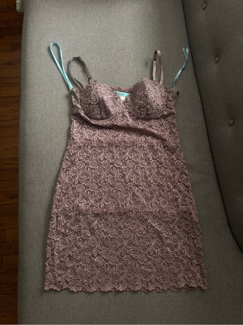 Marciano Intimates Mauve Lace Mini Slip Dress Size Small 💞